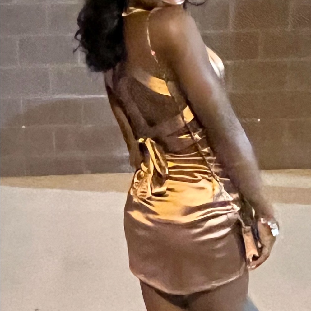 Satin Dress, Copper color size small